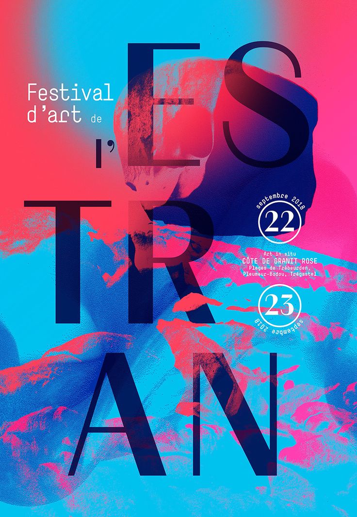 a poster with the words festival d'art de france in blue, pink and purple