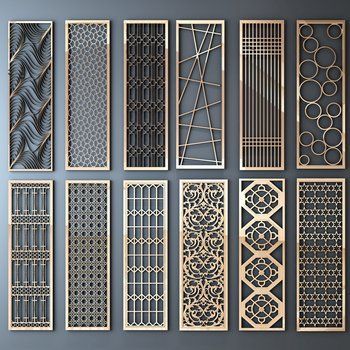 the different types of decorative metal screens are shown in this image, and there is also an