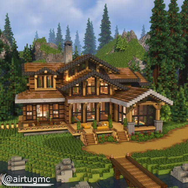 an image of a large house in the woods