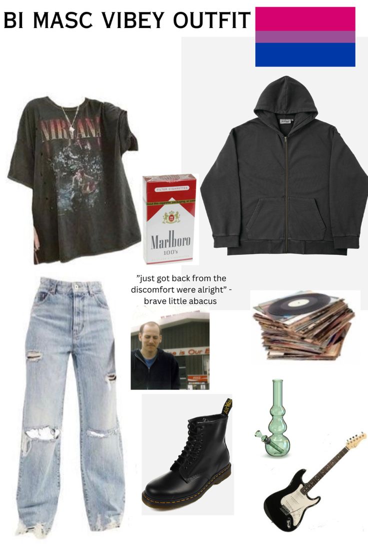 Emo Rocker Outfits, Guitar Aesthetic Clothes, Male Goth Fashion 80s, Trans Masc Grunge Outfits, Alt Outfit Inspo Masc, Gay Masc Outfits, How To Dress Masc, Midwestern Emo Aesthetic Outfit, Midwest Emo Clothes