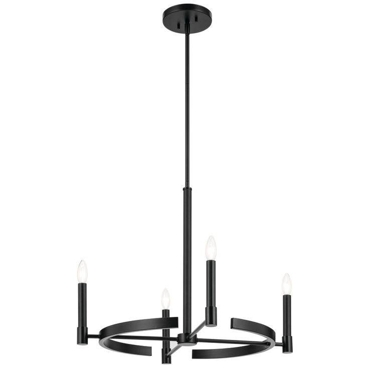 Maxim Tolani 26" Wide 4-Light Black Finish Ring Chandelier Entry Area, Ring Chandelier, Kichler Lighting, Round Chandelier, Chandelier Style, Light Black, Lamps Plus, Ceiling Fan, Round Shape