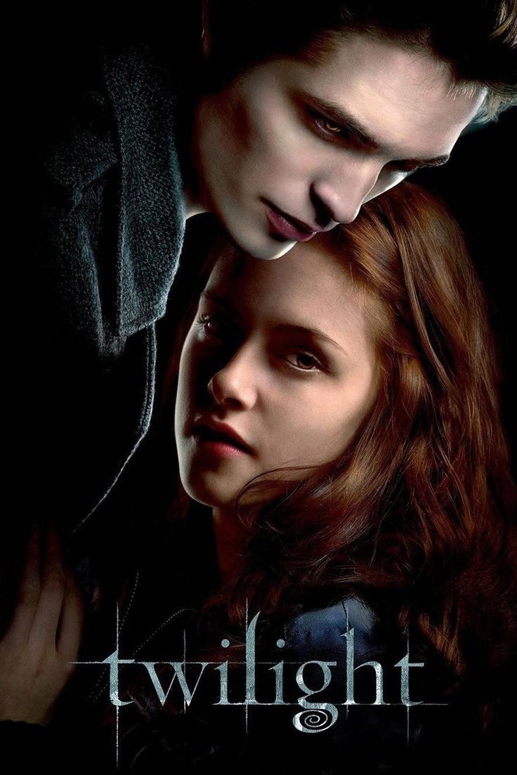 the twilight saga movie poster with edward and bella in front of her is an image of two