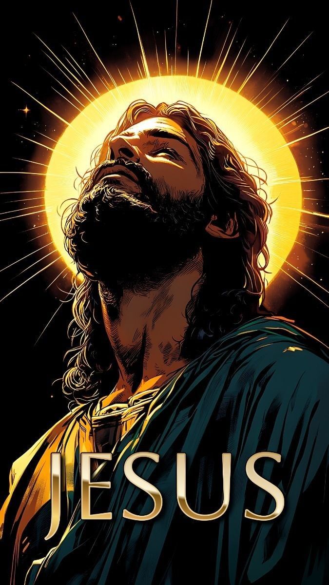 jesus with the sun shining behind him