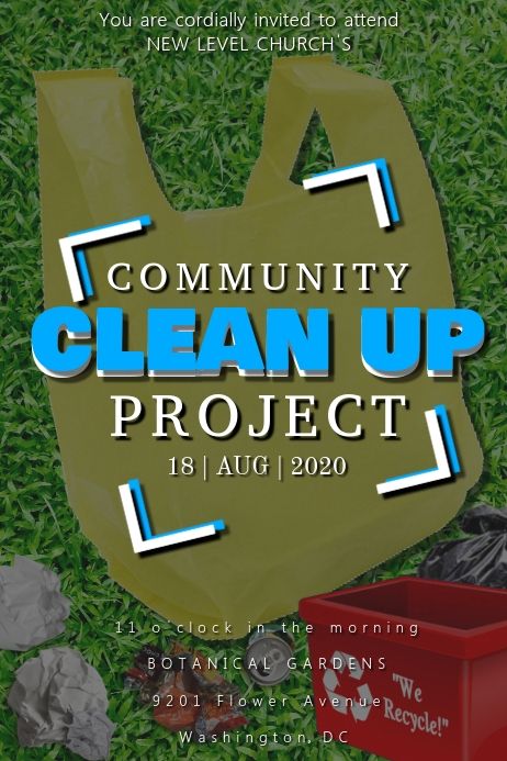 the community clean up project flyer