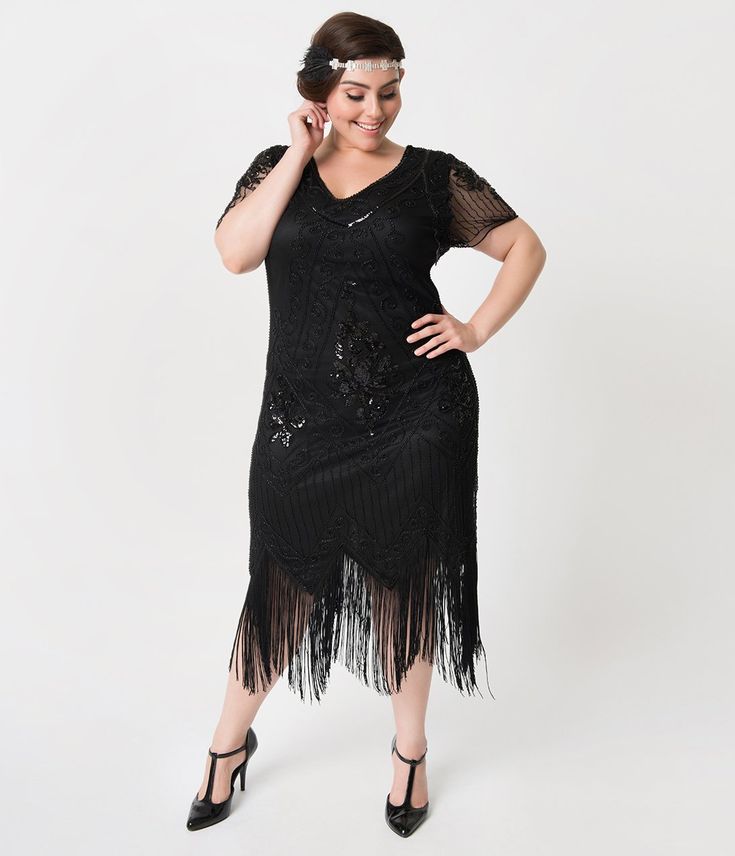 1920s Formal Dresses, Plus Size Flapper Costume, Plus Size Flapper Dress, Formal Dresses Plus Size, Gatsby Party Outfit, 20s Fashion Dresses, Style Année 20, 1920s Fashion Dresses, Beaded Flapper Dress