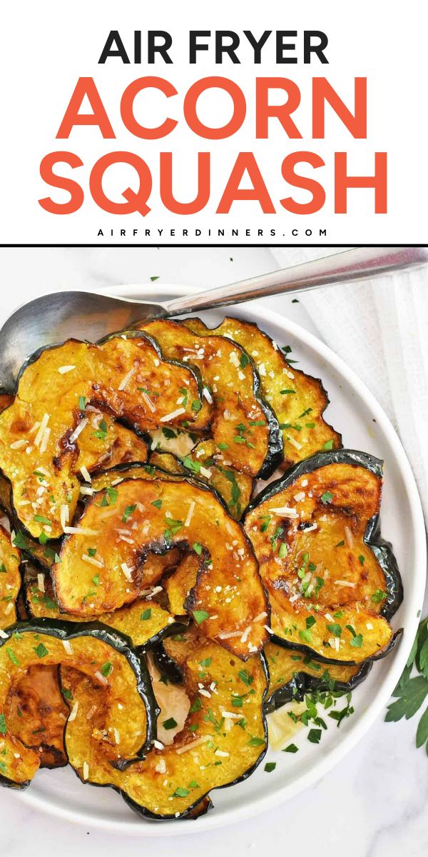 Beautiful maple roasted Air Fryer Acorn Squash takes less than 30 minutes to make, and is packed with so much flavor! Air Fry Acorn Squash Recipes, Acorn Squash Recipes Air Fryer, Roasted Acorn Squash Air Fryer, Air Fryer Acorn Squash Recipes, Acorn Squash Recipe Air Fryer, Acorn Squash Air Fryer, Squash Air Fryer, Air Fryer Roasted Vegetables, Air Fryer Acorn Squash