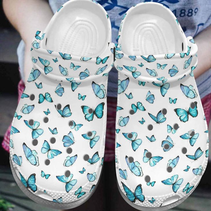 Get your product: Butterfly Personalized Clog, Custom Name, Text, Color, Number Fashion Style For Women, Men, Kid, Print 3D Dancing Butterfly
1. PRODUCT INFORMATION:

Incredibly light and fun to wear.
Water-friendly and buoyant; weighs only ounces.
Ventilation ports add breathability and help shed water and debris.
Easy to clean and quick to dry.
Upper: Croslite.
Lining: Croslite.
Sole: Croslite.
2. SIZE CHART:
3. RETURN:
We will gladly issue you a replacement item or issue a refund back to your Custom Crocs, Crocs Classic Clogs, Print 3d, Wooden Shoes, Kids Sandals, Clogs Shoes, Kids Prints, Custom Shoes, Slip On Shoes