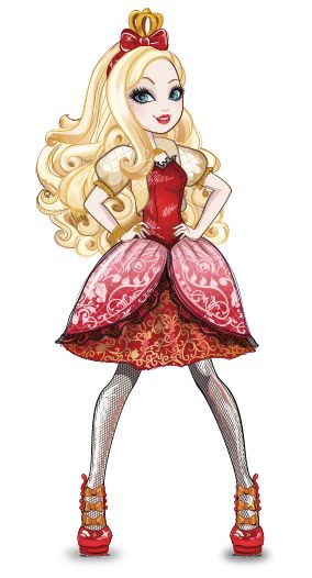 a drawing of a blonde haired girl in a red dress and high heeled boots