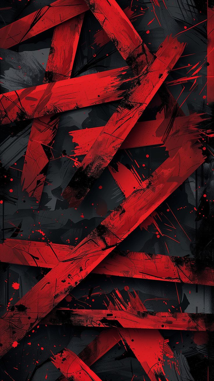 an abstract red and black background with paint splattered on it