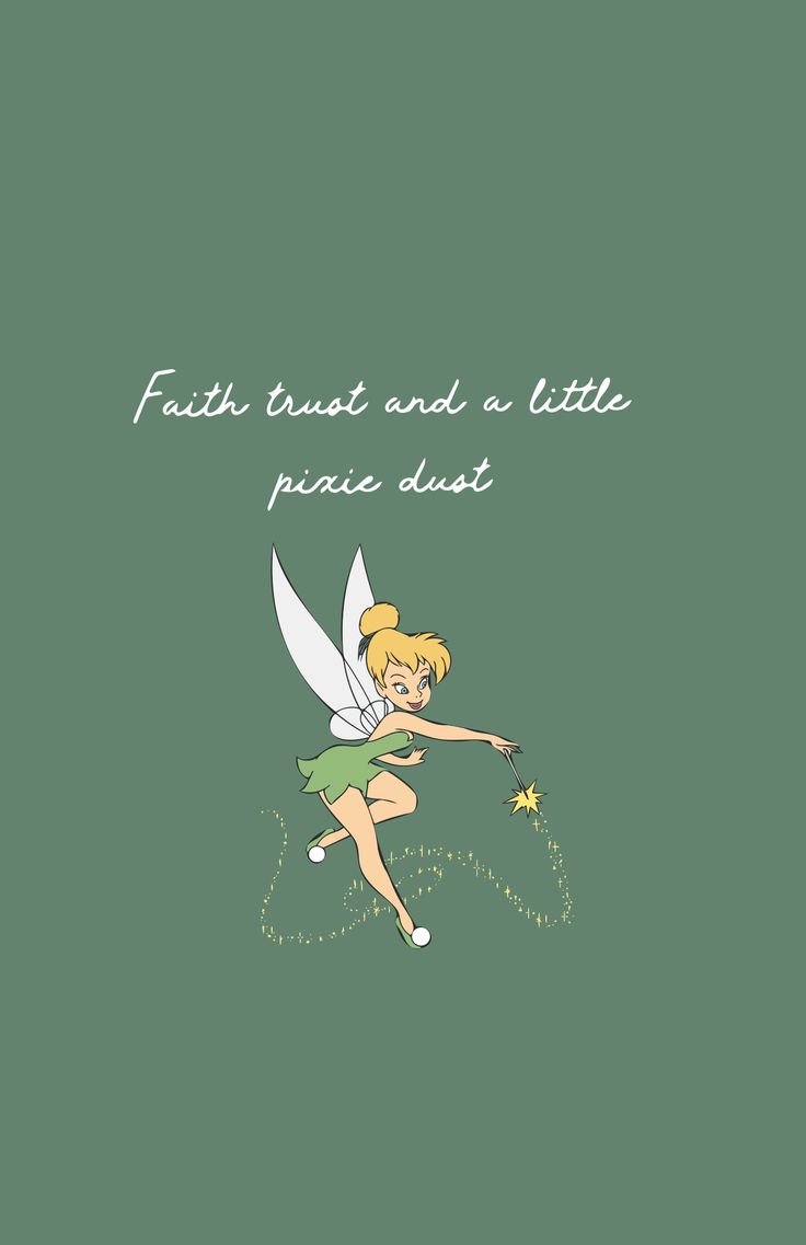 the tinkerbell fairy is flying through the sky with her hand on her hip