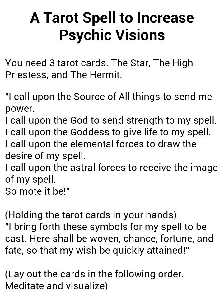 the tarot spell to increase psychic abilities and self - care for those who want to know what they are