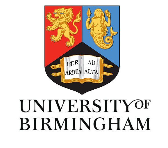 the university of birmingham logo on a white background