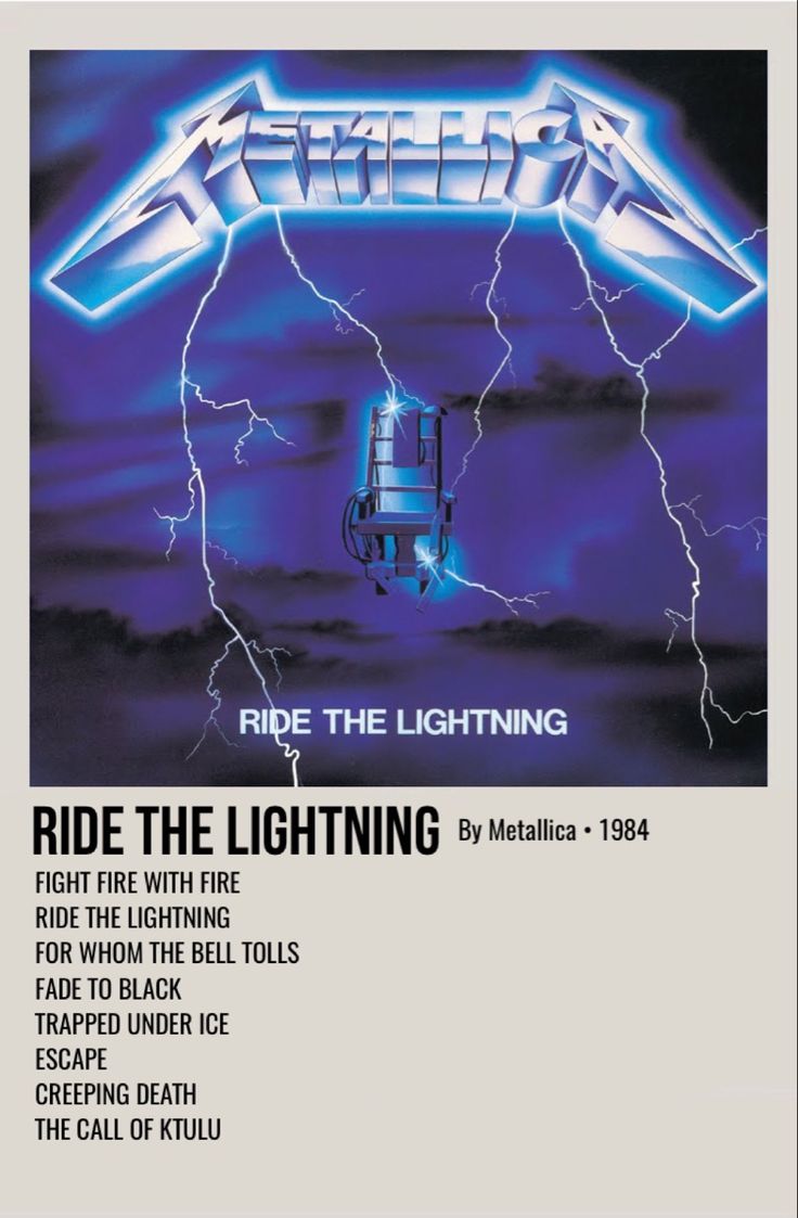 an advertisement for metallic ride the lightning