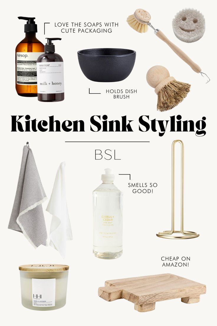 the kitchen sink styling guide is shown