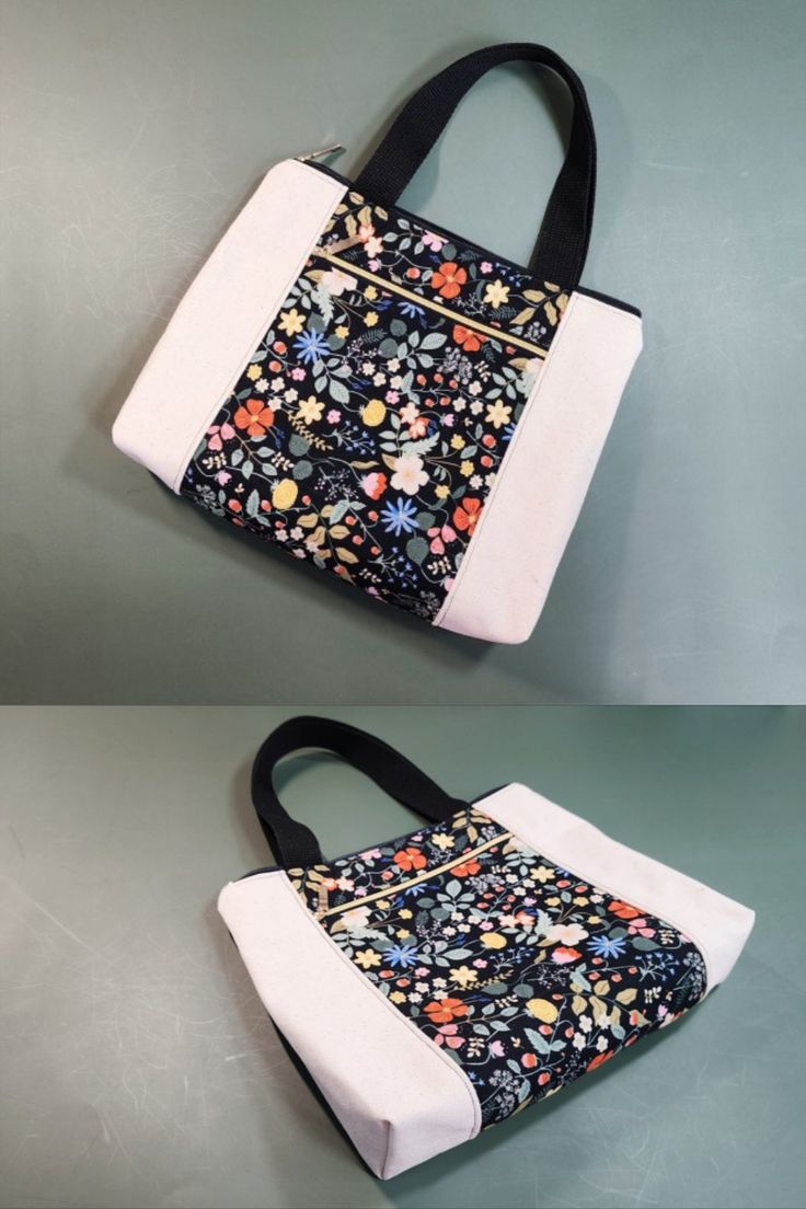 two images of the same purse with different patterns