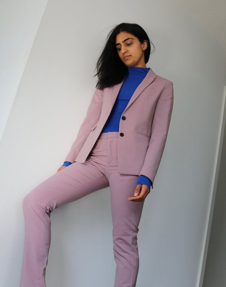 A pop of color to brighten up the court room Pink Lawyer Outfit, Pink Double-breasted Suit For Work, Pink Fitted Pantsuit With Suit Collar, Pink Fitted Business Suit, Zendaya Pink Suit, Beyonce Performance, Lawyer Outfit, Uniform Dress, Power Suit