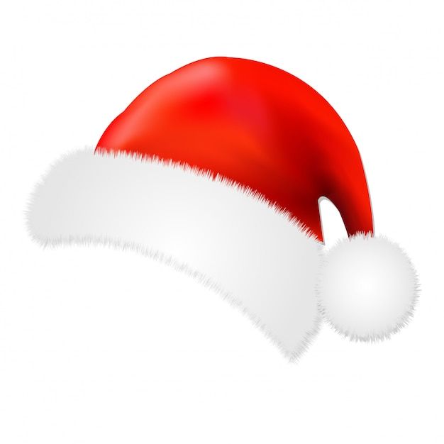 a red and white santa hat on a white background