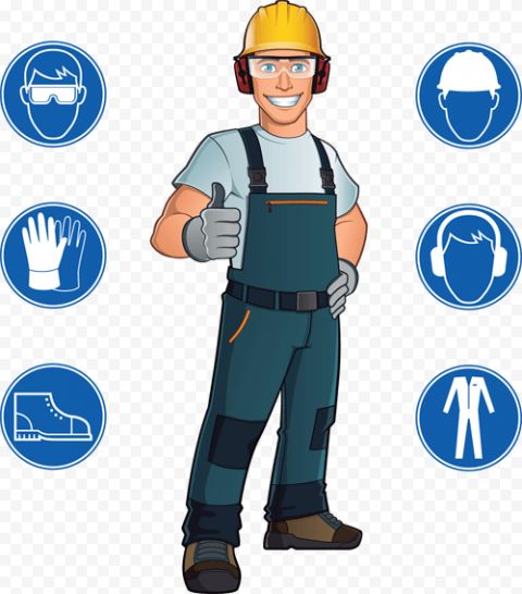 Worker Man Cartoon Signs PPE Protection Safety | Worker safety, Worker ...