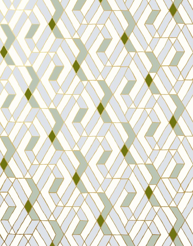 an abstract geometric pattern in green and white