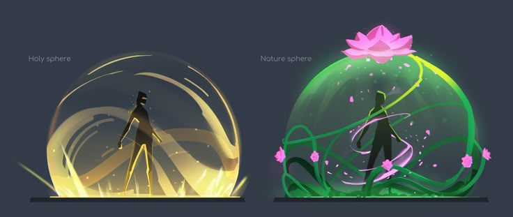 three different types of glass domes with flowers in them