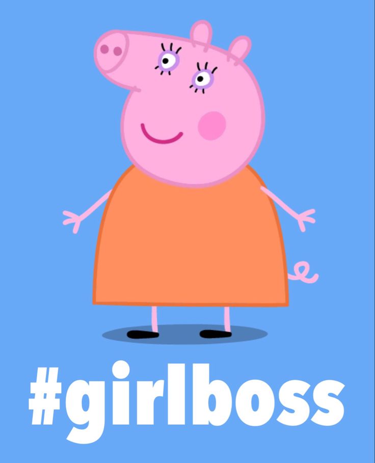 a cartoon character with the words girlboss written in front of it and an image of