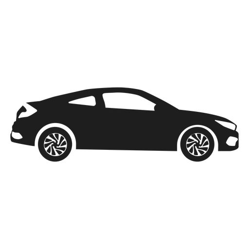 a black and white silhouette of a car