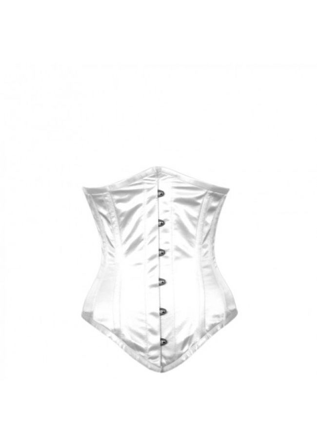 CU-12041-Candy Longline White Satin Underbust Corset Pvc Corset, Wedding Corset, Bridal Corset, Corset Outfit, Steampunk Corset, Steel Boned Corsets, Plus Size Corset, Corset Fashion, Waist Training Corset