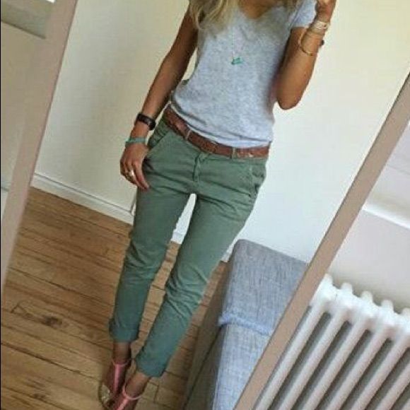 These Are A Repost Bc They Are Too Small On Me, Size Is 6 But It’s A Bit Closer To A 4 I’d Say Best For A Size 4 - Small 6 Is Best Brand New With Tags Fitted Casual Chinos For Summer, Green Bottoms With Pockets For Business Casual, Casual Green Chinos For Work, Green Bottoms For Business Casual Summer, Green Chinos For Business Casual Spring, Green Casual Pants For Business Casual, Green Chinos For Business Casual In Spring, Mid-rise Chinos For Summer Workwear, Green Casual Pants For Business Casual Occasion