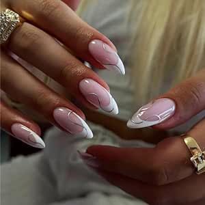 White French Tip With Silver Line, White French With Design, Graduation Nails Almond, Nails For Ladies, Simple Manicure, White French Tips, Nails With Silver, Nail Halloween, Halloween Nail Art Ideas