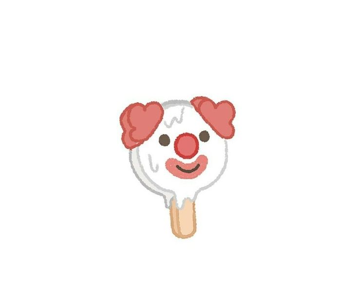 a white and red clown face with hearts on it