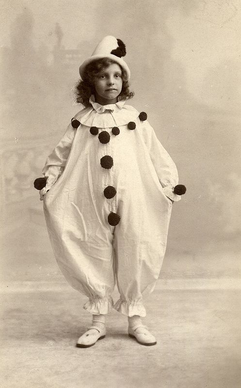 Child dressed as a pierrot | by lovedaylemon Pierrot Costume, 3 People Costumes, Cirque Vintage, Old Circus, Vintage Halloween Photos, Pierrot Clown, Vintage Children Photos, Vintage Halloween Costume, Vintage Clown