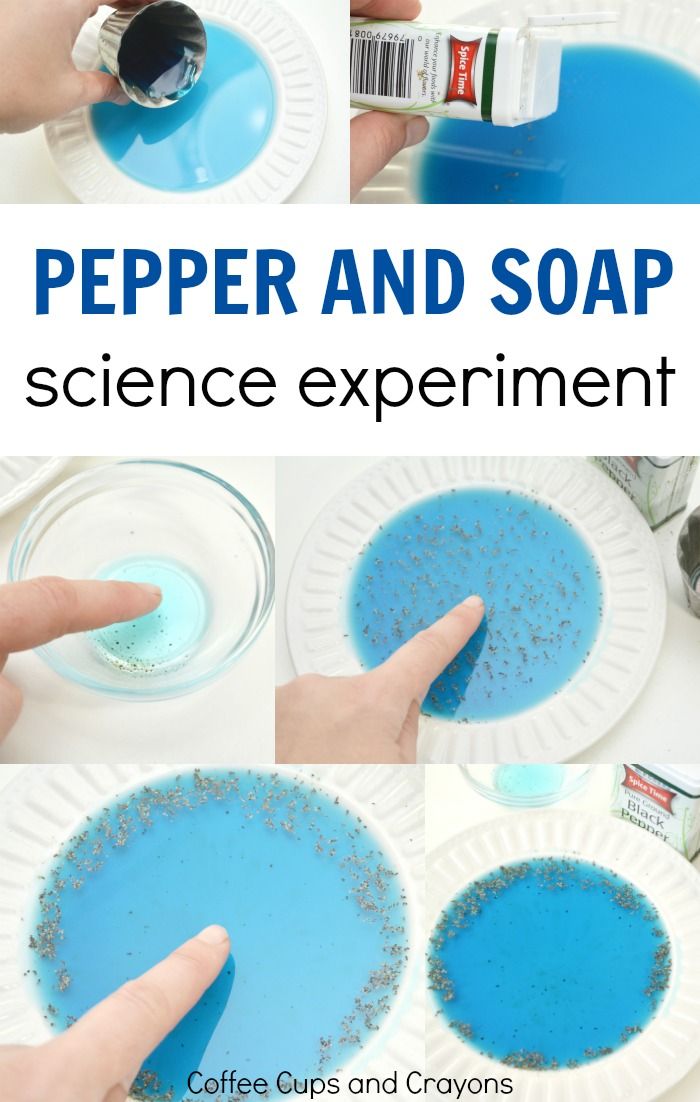 the process to make pepper and soap science experiment for kids is shown with instructions on how to use it