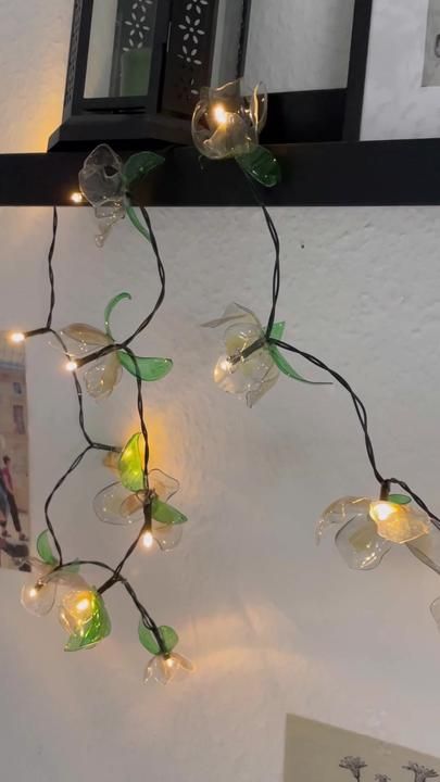 some lights that are hanging on a wall