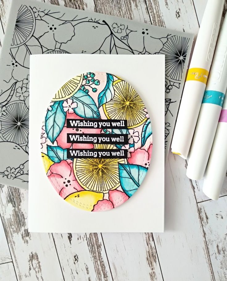 a card with an image of flowers and the words waking you well, wishing you well