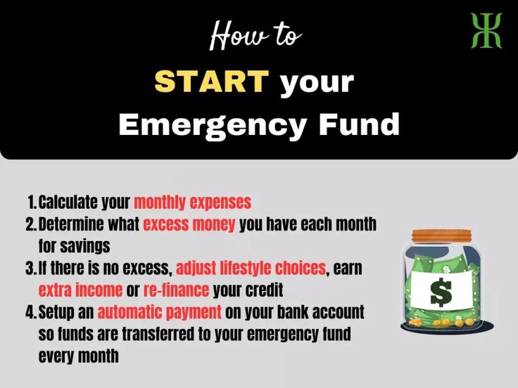 a jar filled with money sitting on top of a table next to the words start your emergency fund