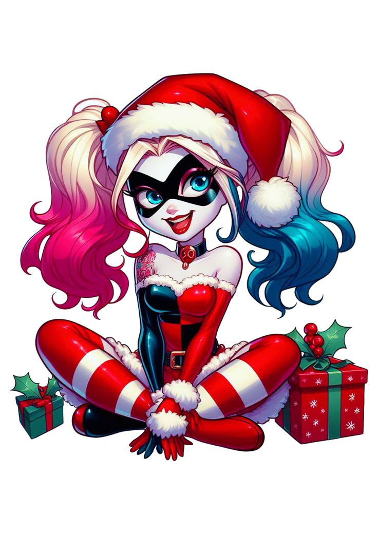 Visite nosso site e tenha acesso a milhares de imagens incríveis. Harley Quinn Christmas, Harley Quinn Halloween, Geek Tattoo, Anime Christmas, Cute Animal Clipart, Harley Quinn Art, Christmas Characters, Joker And Harley Quinn, Animal Clipart