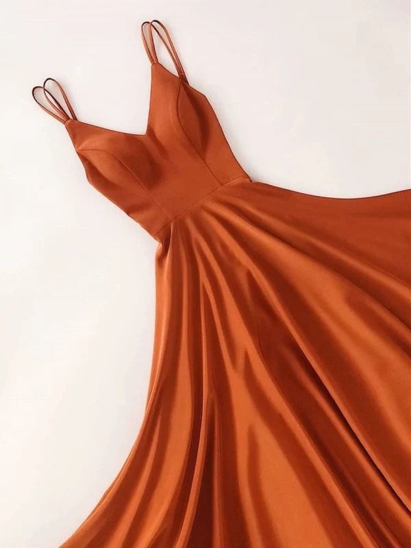 Prom Dresses Autumn Colours, Bridesmaid Dress Aesthetic, Sun Palette, Orange Party Dresses, Royalty Dr, Prom Dresses V Neck, Textiles Ideas, Graduation Dresses Long, Dresses V Neck