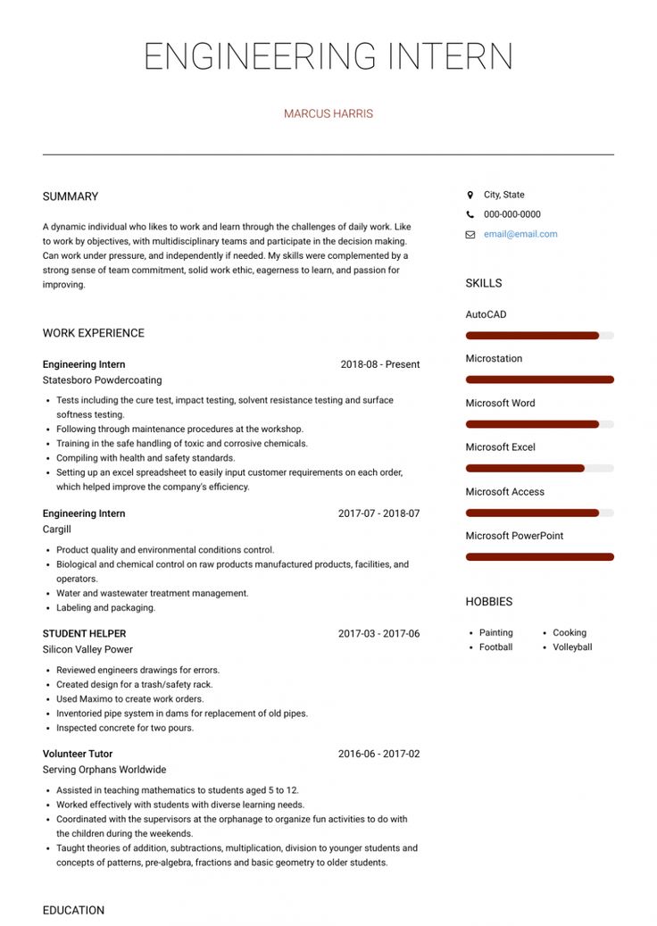 a professional resume for an experienced mechanical engineer with no work experience, it is easy to use