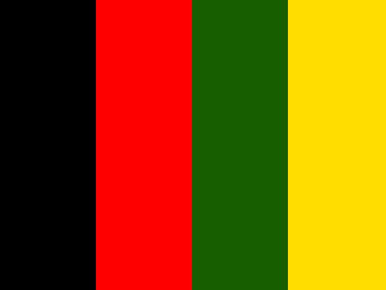 an image of a rainbow color scheme in black and red, yellow and green colors