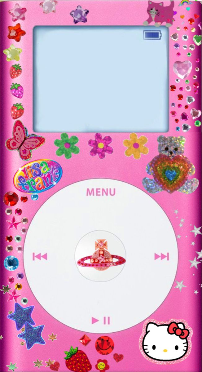 pink ipod mini with y2k/90’s sticker’s Y2k Lock Screen, Ipod Mini, Ipod Wallpaper, 헬로키티 배경화면, Red Valentine, Y2k Wallpaper, Y2k Pink, Game Boy, Phone Themes