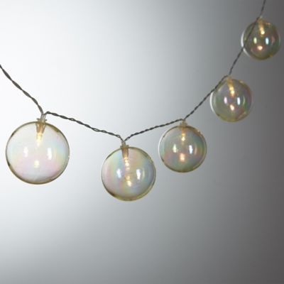 some lights that are hanging from a string