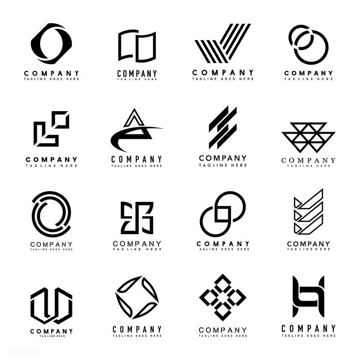 various logos designed for company names and other things that are in the shape of letters