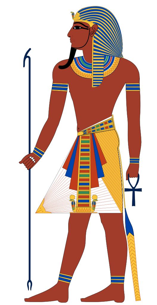 an ancient egyptian man holding a staff