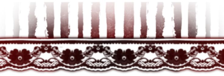 a red and white striped background with lace