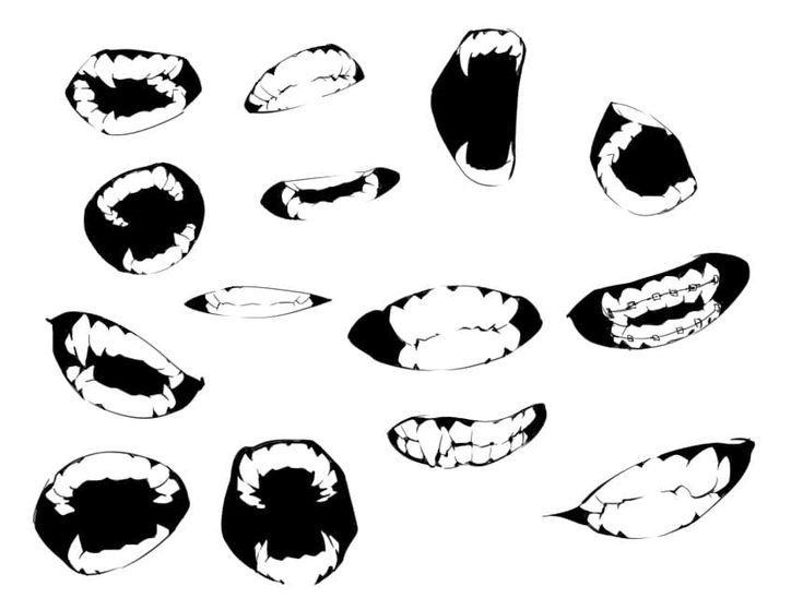 an image of teeth and mouth shapes