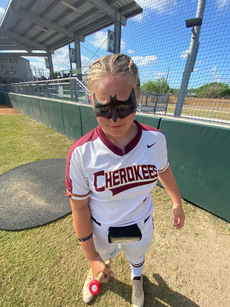 Fun Eye Black Softball, Eyeblack Ideas For Baseball, Batman Eyeblack Softball, Eye Black Lacrosse, Eye Black Inspo Sports, Cool Eye Black Designs For Softball, Cross Eye Black Softball, Cute Softball Eyeblack, Eyeblack Designs Softball