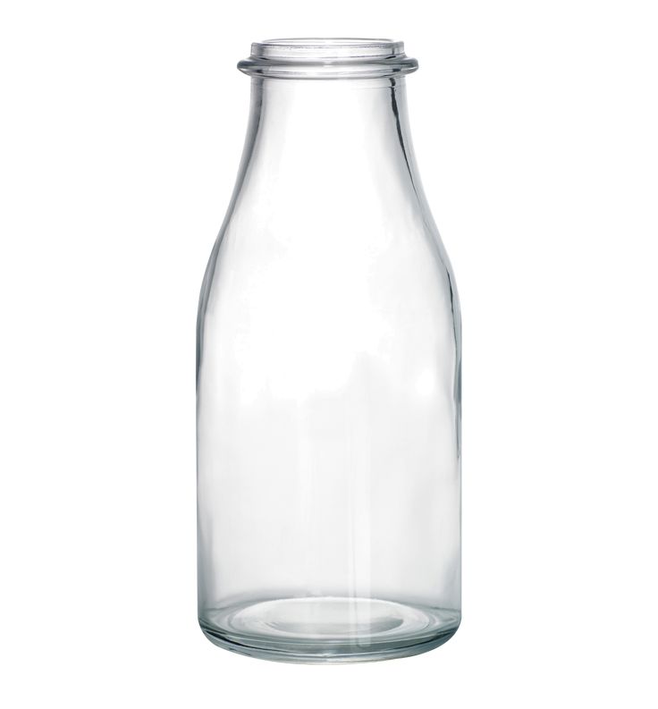 a clear glass bottle with a silver lid on a white background, it is empty and ready to be used as a vase