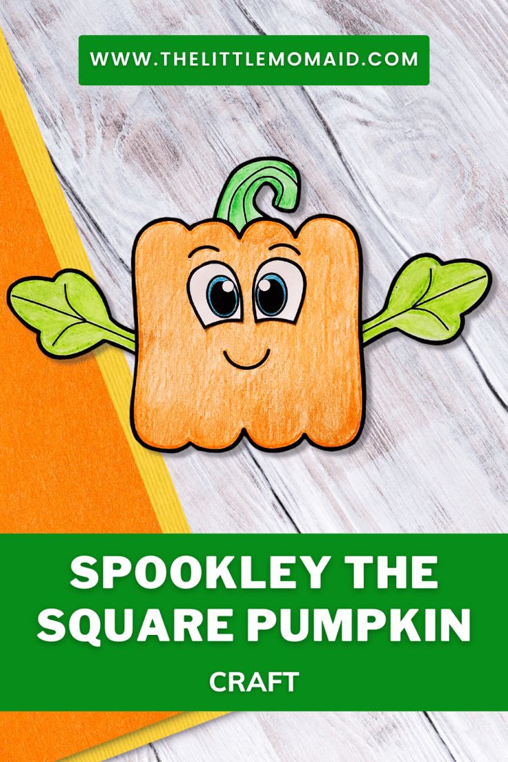 a paper cut out of a pumpkin with the words spookley the square pumpkin craft