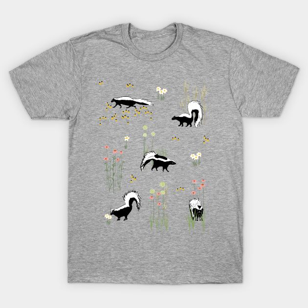 Adorable skunks in a field of wildflowers. -- Choose from our vast selection of Crewneck and V-Neck T-Shirts to match with your favorite design to make the perfect graphic T-Shirt. Pick your favorite: Classic, Boxy, Tri-Blend, V-Neck, or Premium. Customize your color! For men and women. Animal T Shirt, Field Of Wildflowers, Animal Tshirt, Wild Flowers, V Neck T Shirt, Graphic T Shirt, Graphic Tshirt, The Selection, Crew Neck