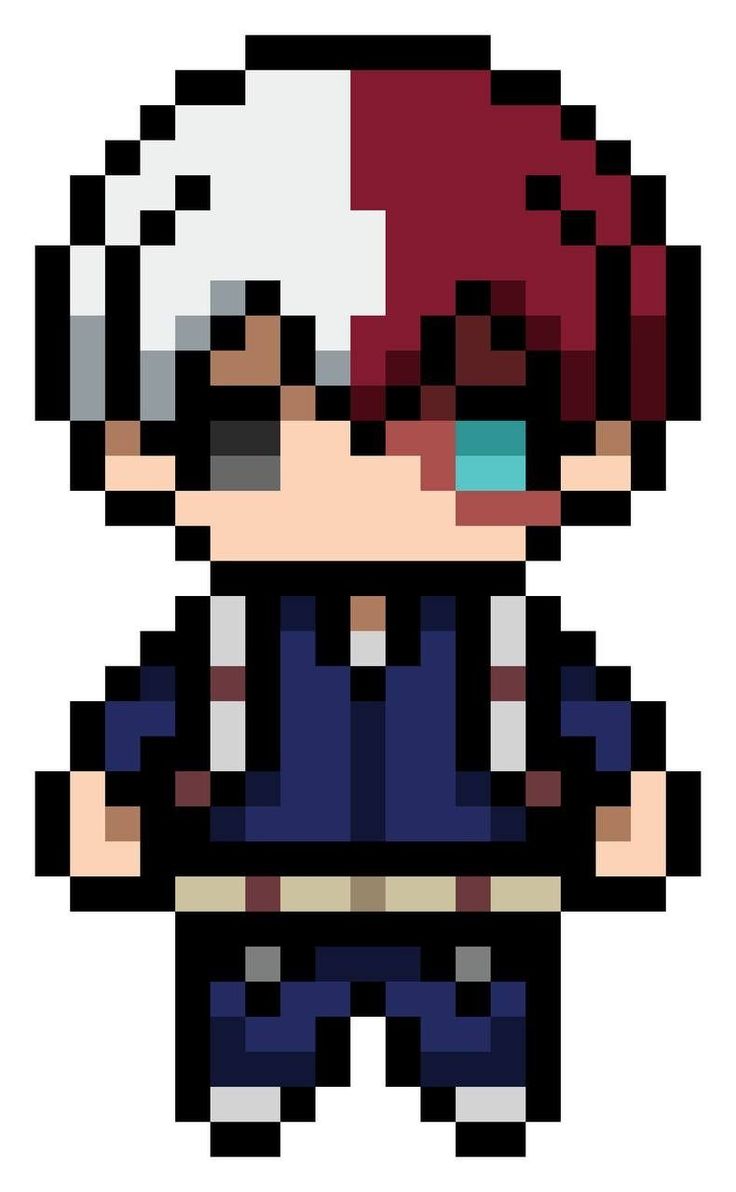 an pixellated image of a boy with red hair